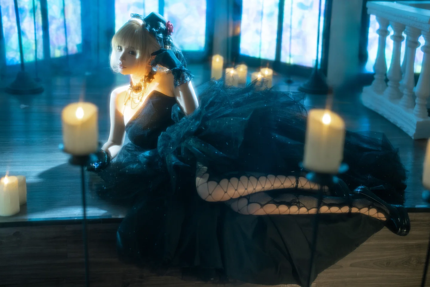 蠢沫沫 - 黑婚纱 [37P,1V-3.15GB] tg@simisebaisi 【丝足阁】015.webp